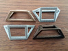 Material Sample - 'Impossible' Pyramid Puzzle Piec 3d printed Stainless Steel, Metallic Plastic, Polished Metallic Plastic, Bronze Steel