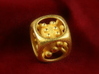 Dice No.1 S (balanced) (1.9cm/0.75in) 3d printed Polished Gold Steel ("Little Polished Golden Cutie")