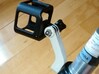 Fork Crown GoPro-style mount for disk or v-brake 3d printed Prototype in place with GoPro HERO Session mount.