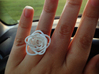 Sprouted Spiral Ring (Size 6) 3d printed White Strong & Flexible