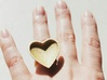 Curved Heart Ring - Metal  3d printed 