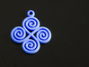 4 Spiral pendant 3d printed 4 Spirals pendant (Royal Blue Strong & Flexible)