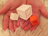 Quadruplets! Tactile Texture Dice, hollow 3d printed a photo comparing 3 of our dice...