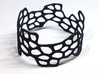 Cells Bracelet (open, 64mm) 3d printed in black strong and flexible