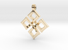 Simple Square Celtic Knot Cross Pendant 3d printed 14k Gold