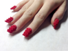 Cube Nails (Size 3) 3d printed Red Strong and Flexible Polished