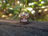 Reversible retro robot head pendant 3d printed Photo of side two