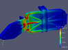 Dual XGPS 160 Mount 3d printed FEA simulation showing von Mises stresses during a 200G accident