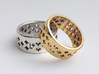 Plus Pattern Ring 3d printed Sterling Silver and Gold Plated Brass