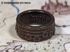 Ring - Inverted Song of Time 3d printed Polished Bronze Steel