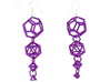 Platonic Progression Earrings - Clean 3d printed Earrings printed in Purple Strong and Flexible, with earwires added