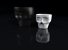 Skull Espresso Cup 3d printed Skull cup and mug: gloss white and black matte porcelain