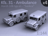 Ambulance Kfz 31 Horch - (4 pack) 3d printed 