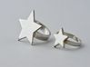 Silver Star Ring Size S  3d printed Ring on Left of image