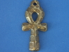 Ankh Pendant - Textured 3d printed printed in brass 