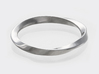 Silver minimalist modern ring Mobius  3d printed 
