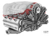 Sand Scorcher Porsche inspired Cam Cover 3d printed Porsche inspired Cam Covers as part of the Twin Turbo Flat Six Engine Kit