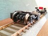 Bogie SGP300 3d printed Ready model, with wheels, bearings and couplings fitted (White strong and flexible)