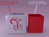 Mini cubed (Floral Patterned) Planter 1 3d printed explanation render