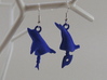 Dolphin Seraphinianus - Earrings 3d printed Royal Blue Strong & Flexible Polished