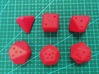 Pip D20 Dice Set (large) 3d printed In red color (without paint the pips)