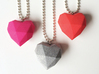 Heart Facet Pendant 3d printed Red + Pink Strong & Flexible polished and Polished Metallic Plastic
