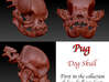Pug Skull Earring Pair 3d printed 