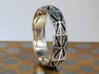 Cut Facets Ring Sz. 11 3d printed polished silver with liver of sulfur patina