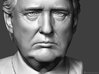 Donald Trump. Portrait bust 3d printed A gray picture shows sculpture details, how an actual 3d print will look depends on the selected material