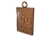 Copper Periodic Table Pendant 3d printed CGI rendering of the pendant.