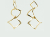 Twisted squares earrings 3d printed In Polished Brass