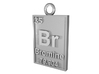 Bromine Periodic Table Pendant 3d printed CGI Render of the Bromine Pendant in Silver