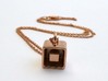 Levitation Cube Pendant 3d printed Levitation Cube in rose gold-plated brass