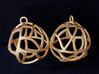 Earrings Spherical Mesh 3d printed Printed in Polished Gold Steel