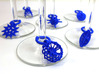 Protist Wine Charms 3d printed Protist wine charms in blue nylon plastic

