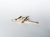 Earrings - Pendulum Dangle Earrings 3d printed Interlocking metal earrings in polished bronze.