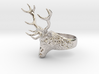 Deer Stag head ring. Hollow. 3d printed 