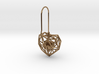Metal Wireframe Heart Earring 3d printed 