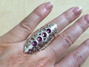 BlakOpal Gothic Filligree Ring - size 8 3d printed Add your own Swarovski gems