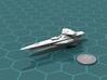 Novus Regency Fast Cruiser 3d printed Render of the model, with a virtual quarter for scale.