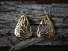 Metal Butterfly Earrings (L) 3d printed Material : Polished Bronze