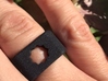Bold Star Ring  3d printed Close up - Black Strong & Flexible Plastic