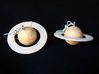 Saturn Planet Earrings for Astronomers and Astroph 3d printed 