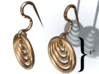 SimpleRing earnings 1" b.13 3d printed Earrings (gold)