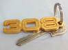 KEYCHAIN LOGO 308 3d printed Keychain with the Ferrari 308 logo in Polished Gold Steel.