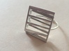 Meet: Intersecting Planes Ring 3d printed Projective Plane Ring from the front Silver