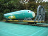 1/87 Boeing Fuselage Icebreaker & Cradles for flat 3d printed This photo shows the Icebreaker & Cradles mounted to a modified Accurail 89' TOFC flatcar. The Fuselage is another of my 3D models available on Shapeways.