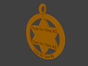 Sheriff's Star (6-point) Pet-Tag/Pendant (Thinner) 3d printed Rendering of back side