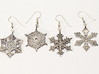 Snowflake Pendant/Earring 3d printed with an antique patina