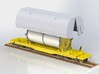HO 1/87 NASA Shuttle SRB flatcar covers (set 3d printed A CAD render showing the two Clamshell halves, allowing the modeller to fit them on the flatcar or even suspend them by crane in a diorama.